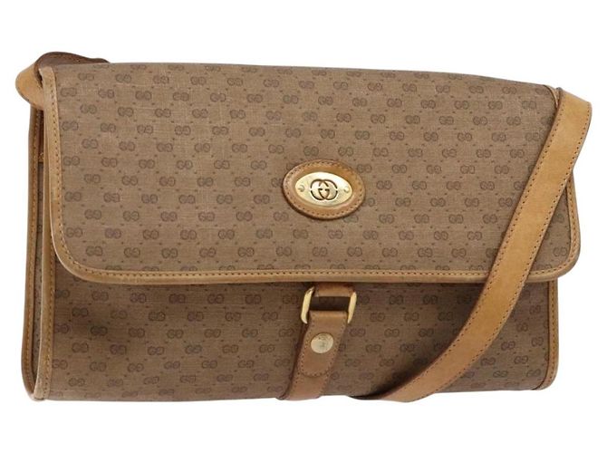 Gucci Borsa a spalla Micro GG Supreme in PVC Beige Oro Auth BA4331 D'oro