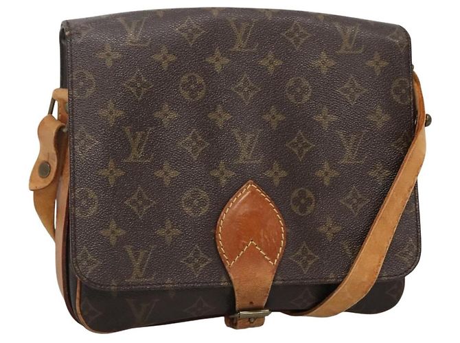 LOUIS VUITTON Bolsa de Ombro Monogram Cartouchiere GM M51252 LV Auth BA4376