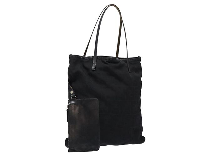 FENDI Zucca Canvas Tote Bag Schwarz Auth am8881