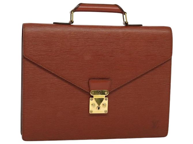 LOUIS VUITTON Pasta de Consultor Epi Marrom M54423 LV Auth BA4562