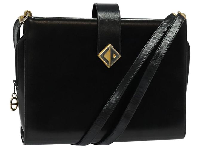 Borsa a Spalla Christian Dior in Pelle Nera e Oro Auth BA4359 Nero D'oro