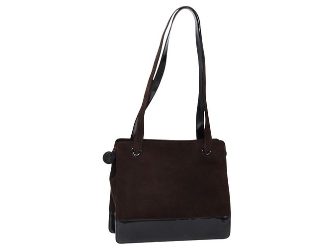 Sac Tote CHANEL Suède Marron CC Auth bs28665