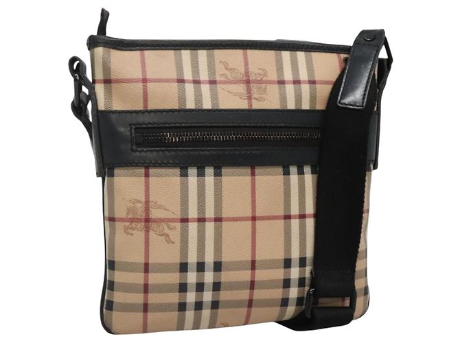 Bolsa de Ombro Burberry Nova Check PVC Bege Auth 137777