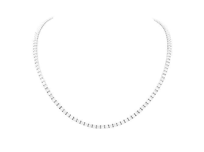 Autre Marque Collar río en oro blanco, diamantes.