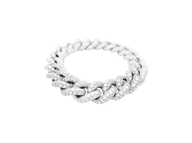 Bracciale Pomellato, "Catene", oro bianco e diamanti.