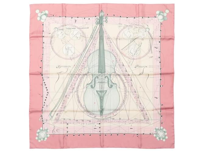 Hermès Carré 90 "La Musique Des Spheres" 100% Silk Scarf in Pink  ref.2441049