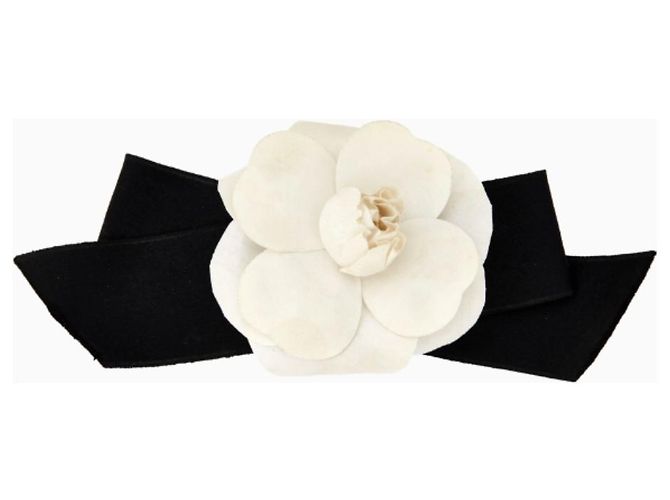 Chanel Brooch, Camellia Ebony & Ivory Model Black White
