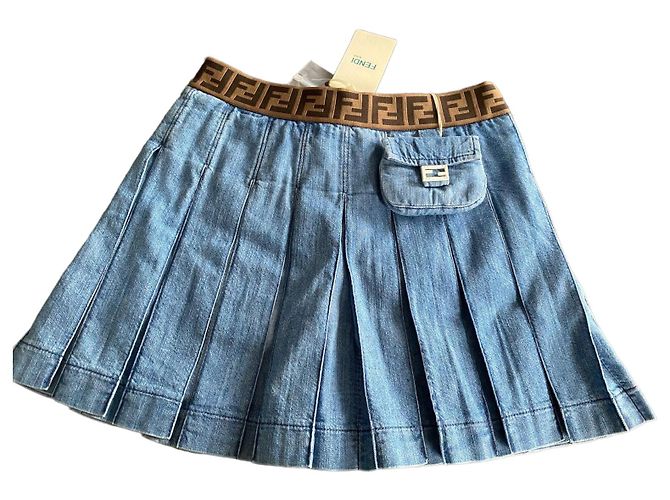 Fendi Denim Mini Skirt Blue