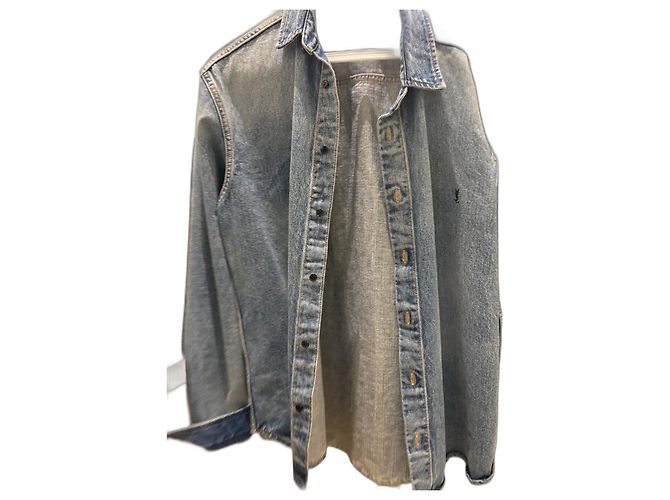 Giacca di Jeans Classica Saint Laurent Blu chiaro