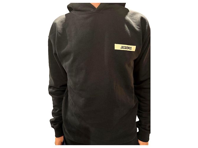 Felpa con cappuccio Jacquemus nera in cotone uomo Nero