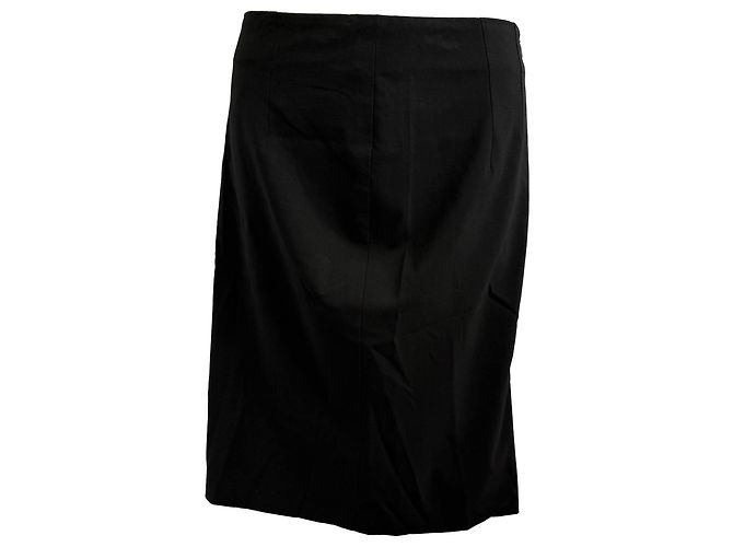Hugo Boss Mini Bleistiftrock aus schwarzer Wolle