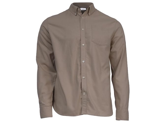 Autre Marque Camisa de manga longa abotoada Mr. P. com bolso em algodão bege