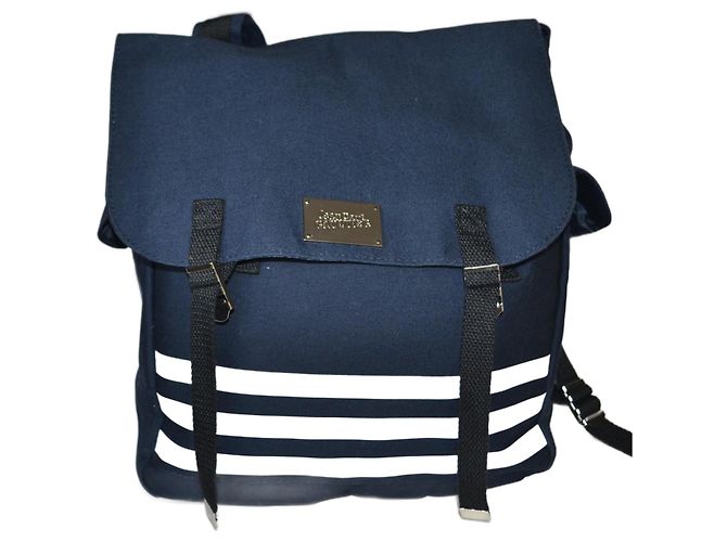 Jean Paul Gaultier Blue Canvas Backpack