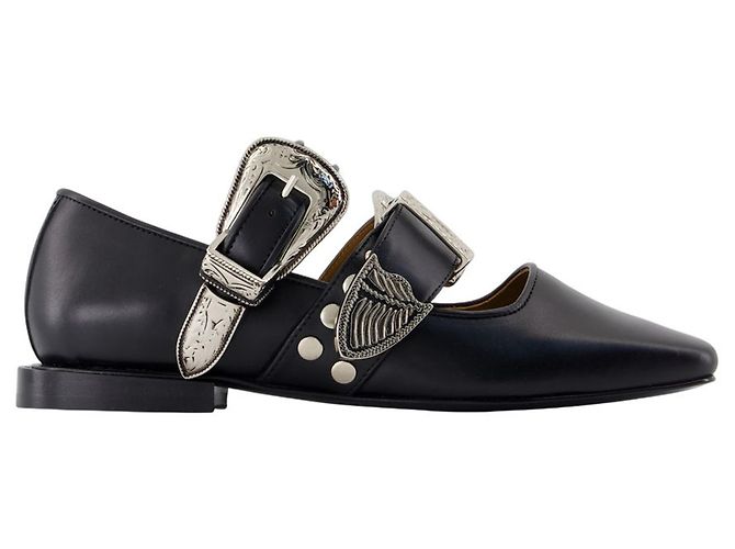 Aj1408 Bailarinas - Toga Pulla - Cuero - Negro