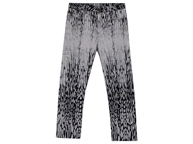 Jeans retas impressos Acne Studios em algodão preto e branco Impressão em python