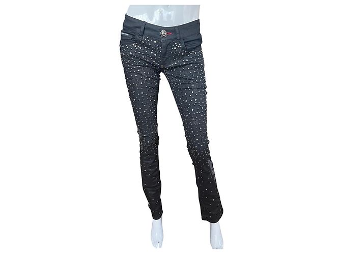 Jeans neri dritti Philipp Plein Texas Rock Nero