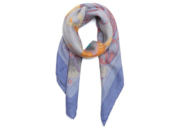 Hermès Square Scarf 90 Cashmere Turkish Horse 2002 Cashmere Silk Scarf Hermes Multiple colors  ref.2444186