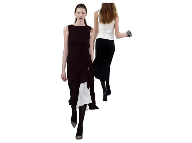 Abendkleid Yigal Azrouel, Modell Urban Eclipse FW 2002. Schwarz Weiß