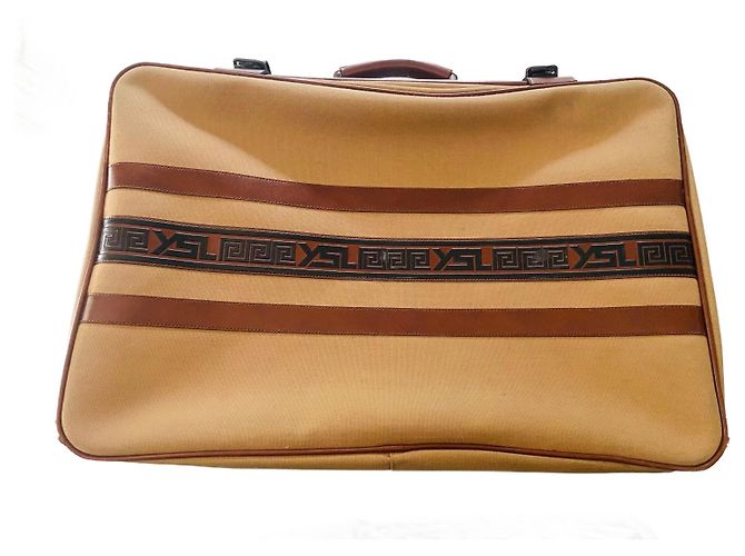 Yves Saint Laurent Porte-documents en toile beige