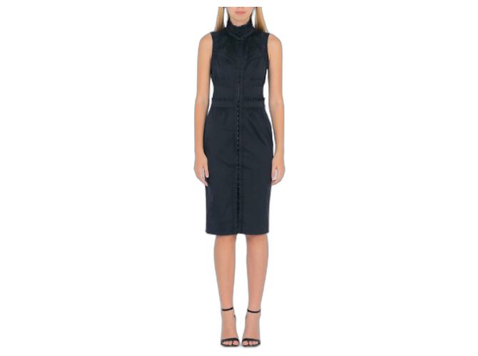 Abendkleid Yves Saint Laurent, Modell Black Code von Tom Ford 2001. Schwarz