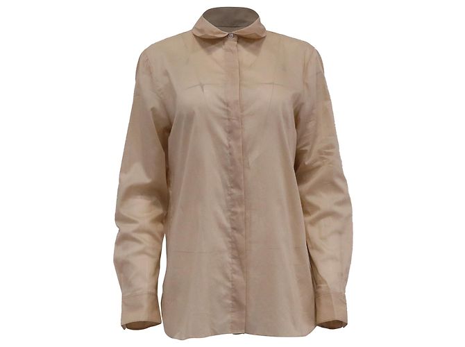 Camicia con bottoni nascosti Theory in cotone beige