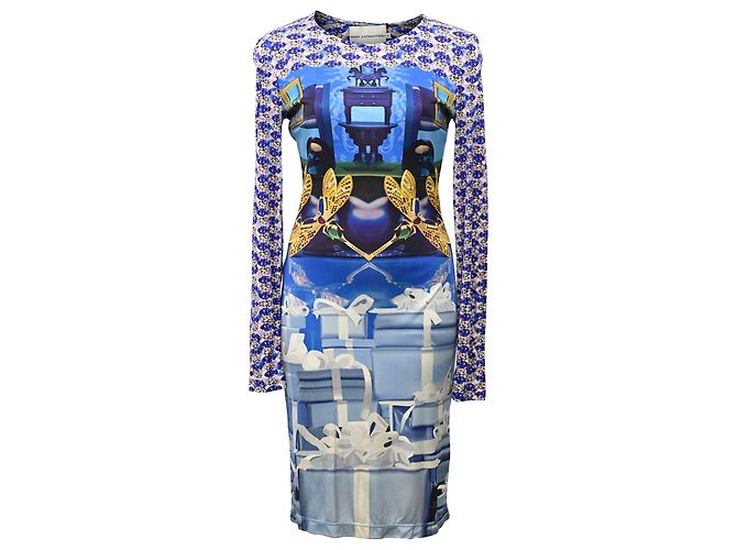 Vestido impreso de manga larga Mary Katrantzou en viscosa multicolor