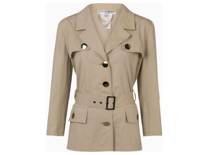Giacca Yves Saint Laurent, modello Saharienne 1985. Beige