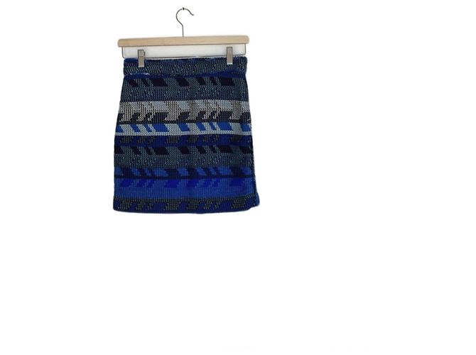Falda Maje Jakarto azul de jacquard de algodón