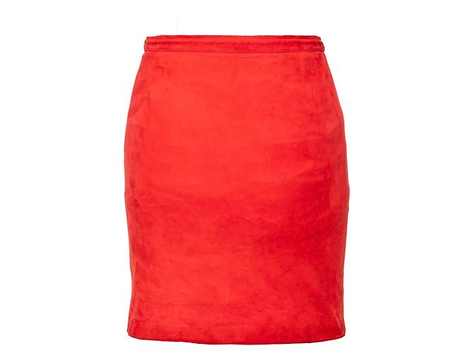Valentino Mini Wildlederrock Rot