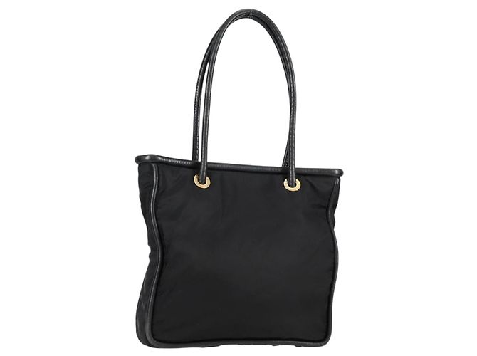 Céline Tote Bag aus Nylon Schwarz Gold Auth 136206 Golden