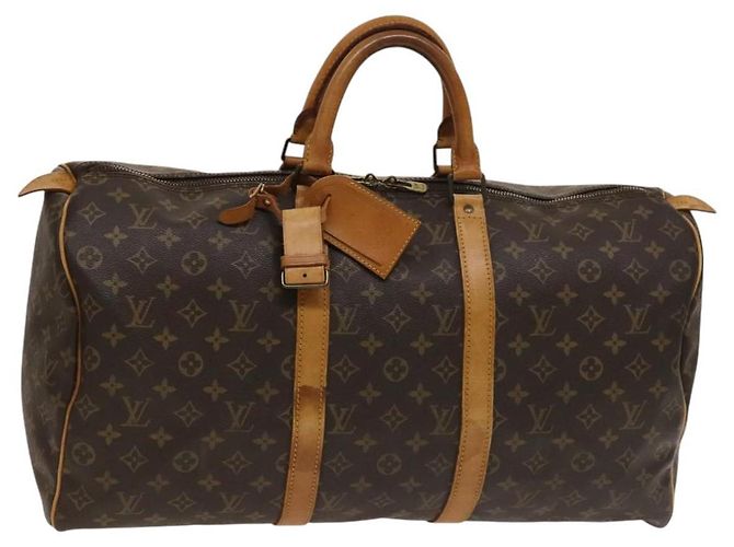 LOUIS VUITTON Monogram Keepall 50 Boston Bag M41426 LV Auth 137095