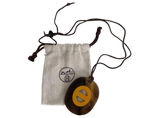Colar Hermès ajustável marrom 