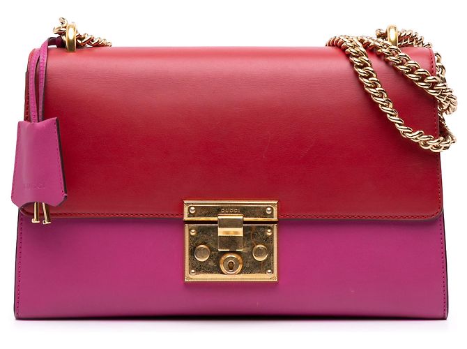 Gucci Pink Medium Bicolor Leder Padlock Schultertasche