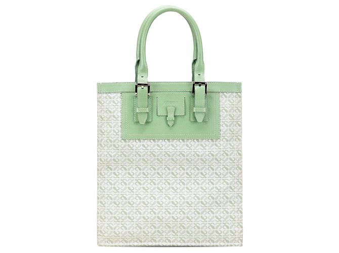 Bolsa tote em lona Anagram verde LOEWE
