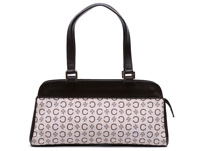 Céline Sac à main en toile Macadam C de Celine marron Beige
