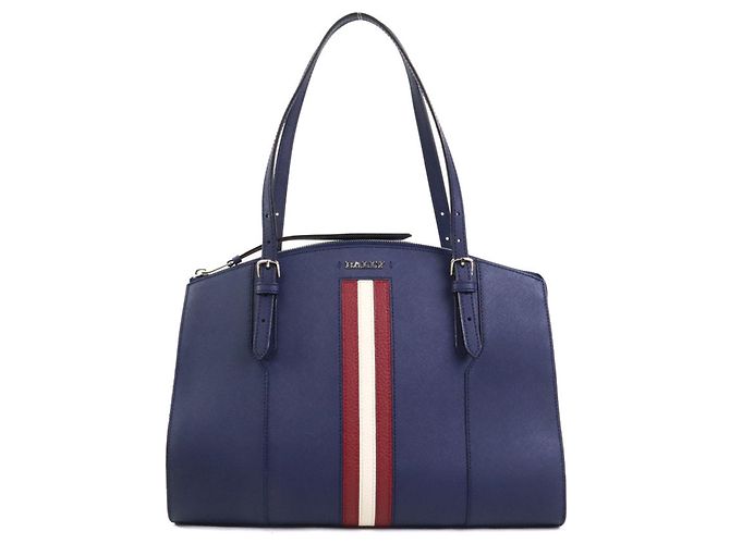 Borsa a Spalla in Pelle Blu Navy Bally