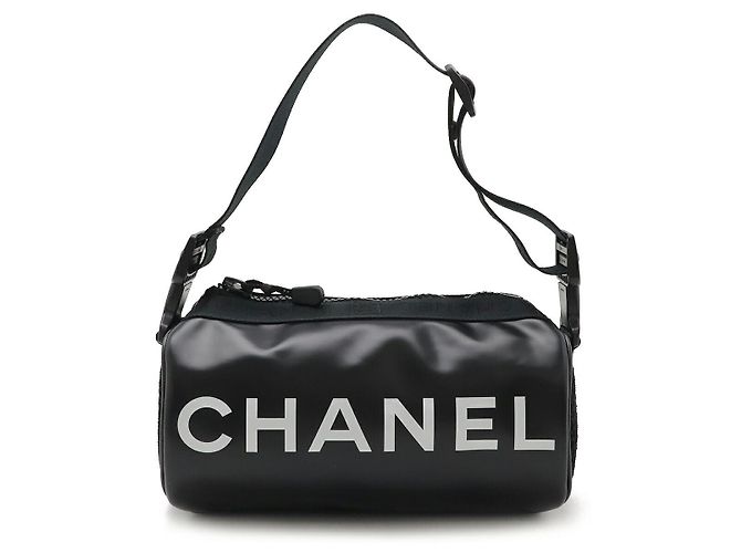 Borsa a Spalla in Nylon e Gomma Chanel Nero