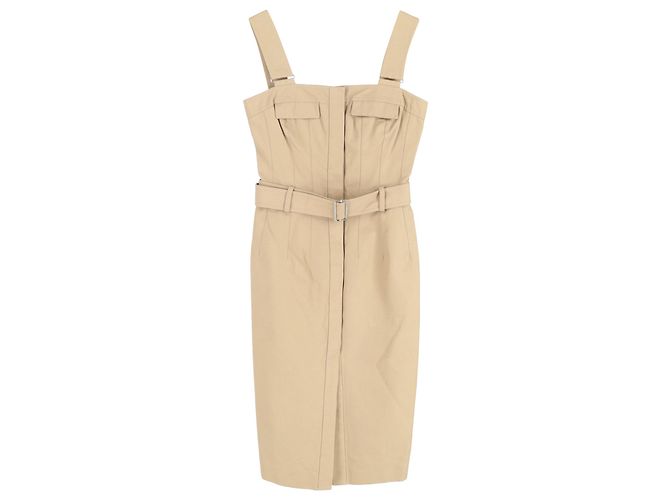Abito Midi Alexander McQueen in Cotone Beige