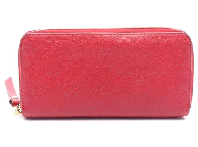 Louis Vuitton Monogram Empreinte Leather Zippy Wallet Red Pony-style calfskin  ref.2448462