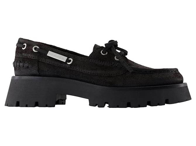 Autre Marque Carson Boat Loafers - Alexander Wang - Leather - Chocolate Brown Pony-style calfskin  ref.2448703