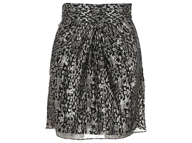 Saia Mini de Chiffon Reunida Iro Jeyna em Seda Multicolorida Multicor