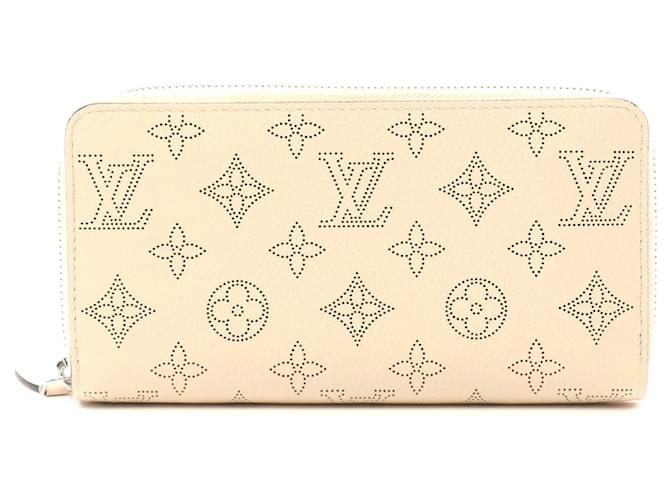 Louis Vuitton Mahina Zippy Wallet Beige Brown Leather Pony-style calfskin  ref.2449485