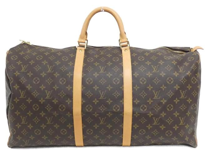 Louis Vuitton Keepall Monogram Boston Bag Brown Cloth  ref.2449691