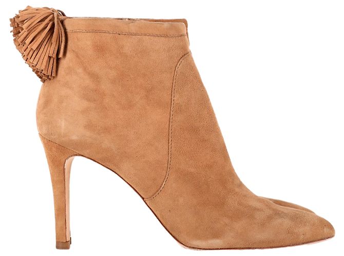 Bottines à talon avec franges Loeffler Randall en daim marron