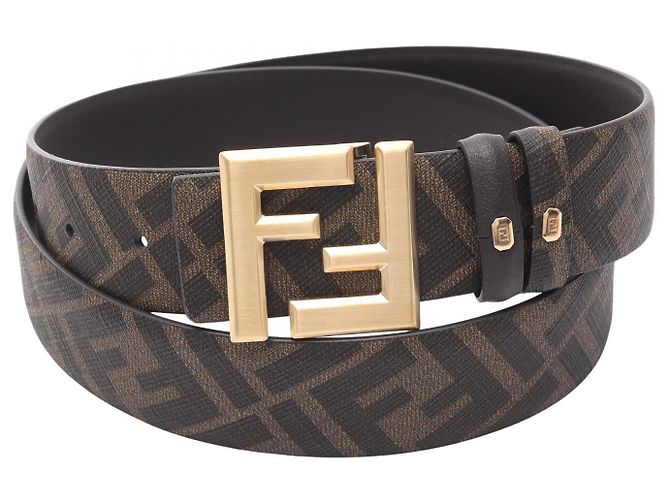 Cinto de couro com logo FF da Fendi