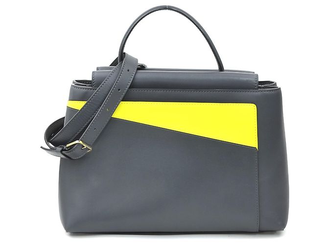 Valextra Small Twisted Leather Handbag/Shoulder Bag Brown Yellow