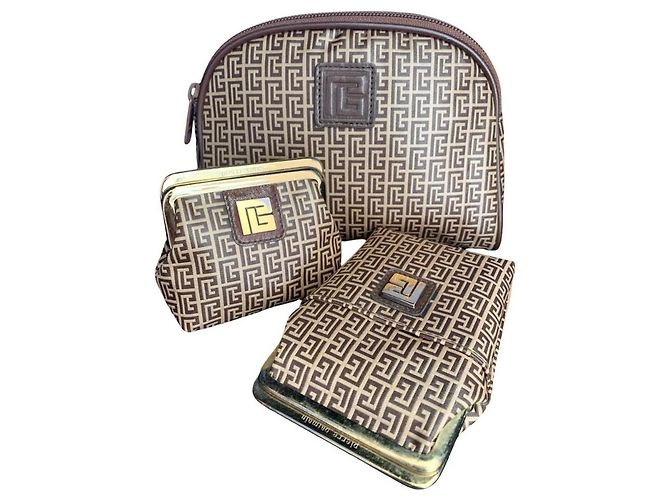PIERRE BALMAIN small leather goods set Brown Dark brown