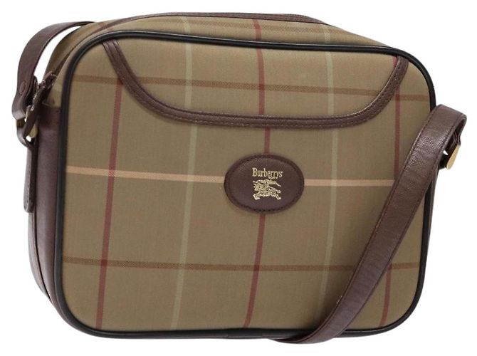 Autre Marque Borsa a Spalla Burberrys Nova Check in Tela Beige e Marrone Auth ki5994