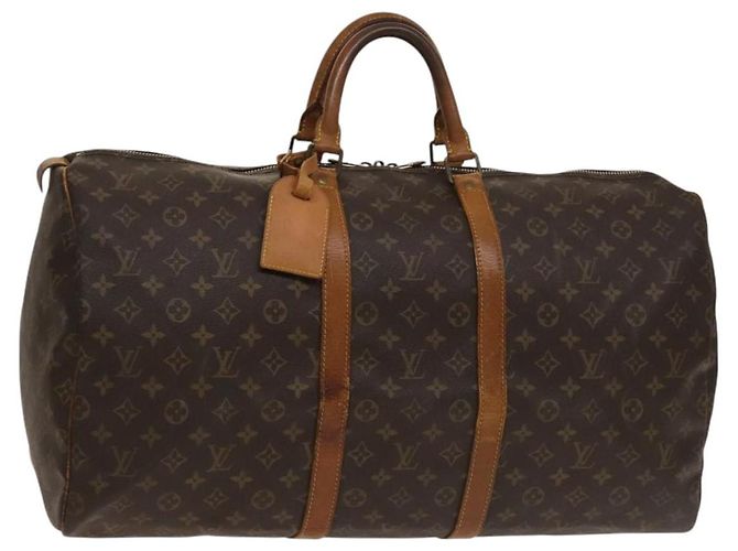 LOUIS VUITTON Bolsa Boston Monogram Keepall 55 M41424 LV Auth 136505 Monograma