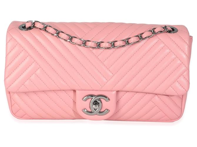 Timeless Chanel Pink Lambskin Medium CC Crossing Flap Bag Leather  ref.2451584
